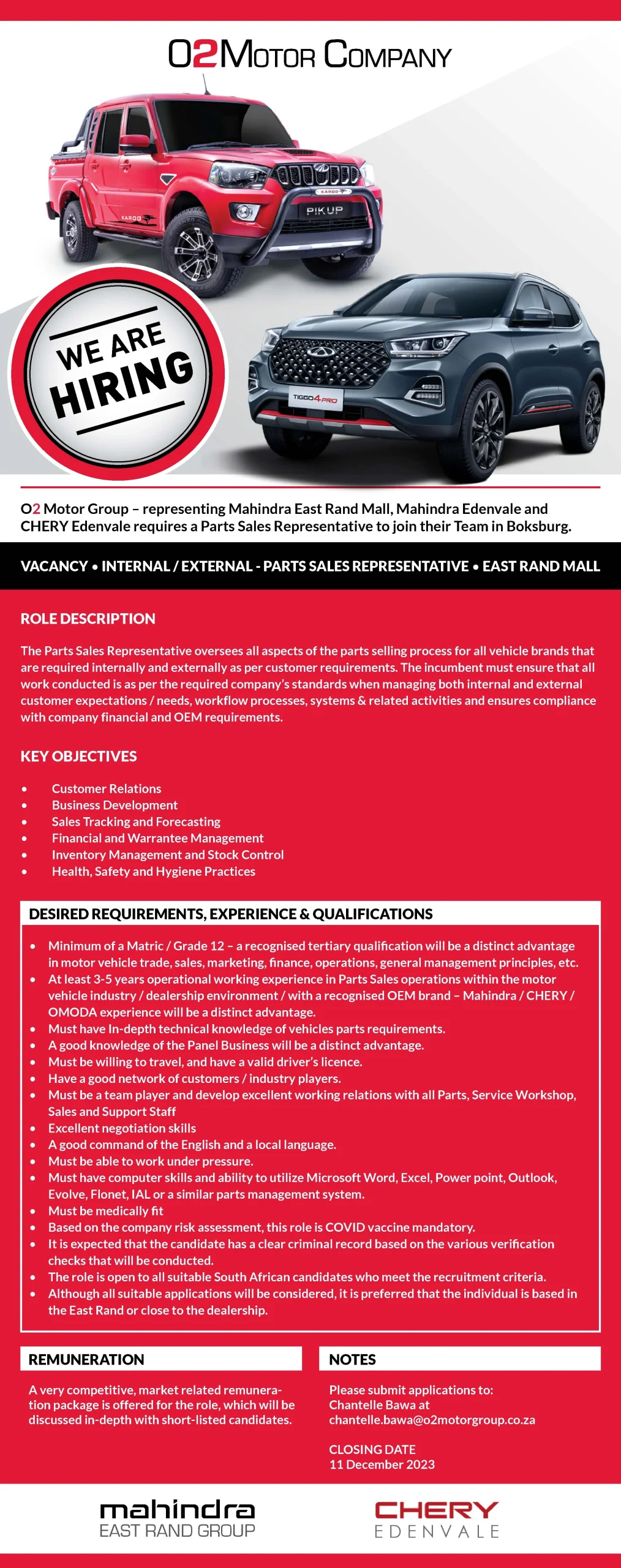 J002426 Vacancy Ad Parts Sales Rep FA scaled