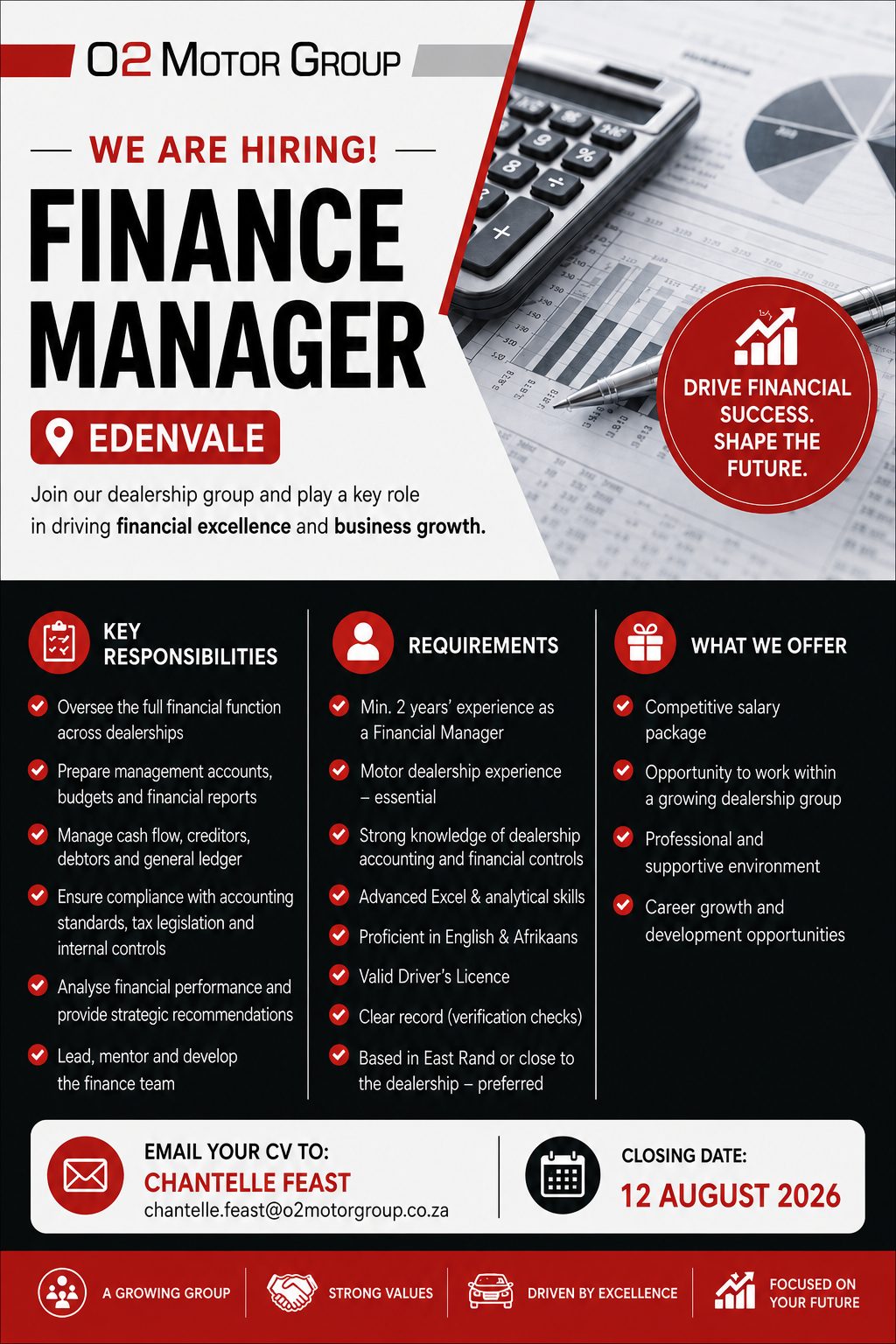 Vacancy O2Motor Finance Manager 2026